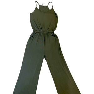 Olive green wide leg jumper